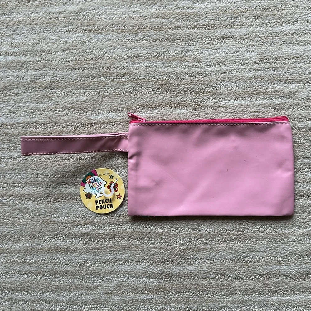 Vintage LITTLE MISS CHATTERBOX Pink Zipper Vinyl Pencil Pouch